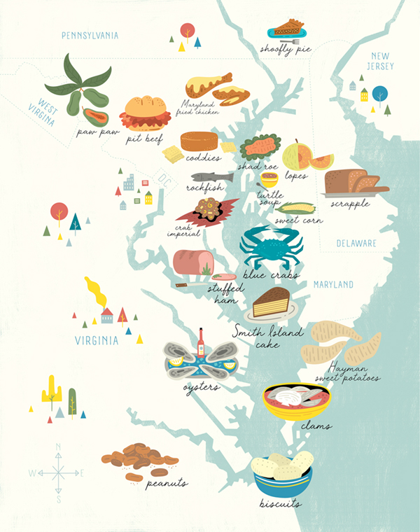 Chesapeake Bay Magazine Food Map
