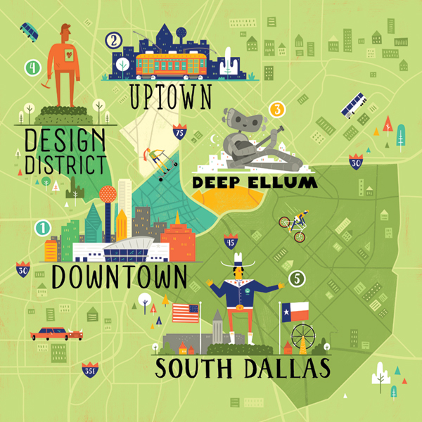 Convene Magazine, Dallas Map