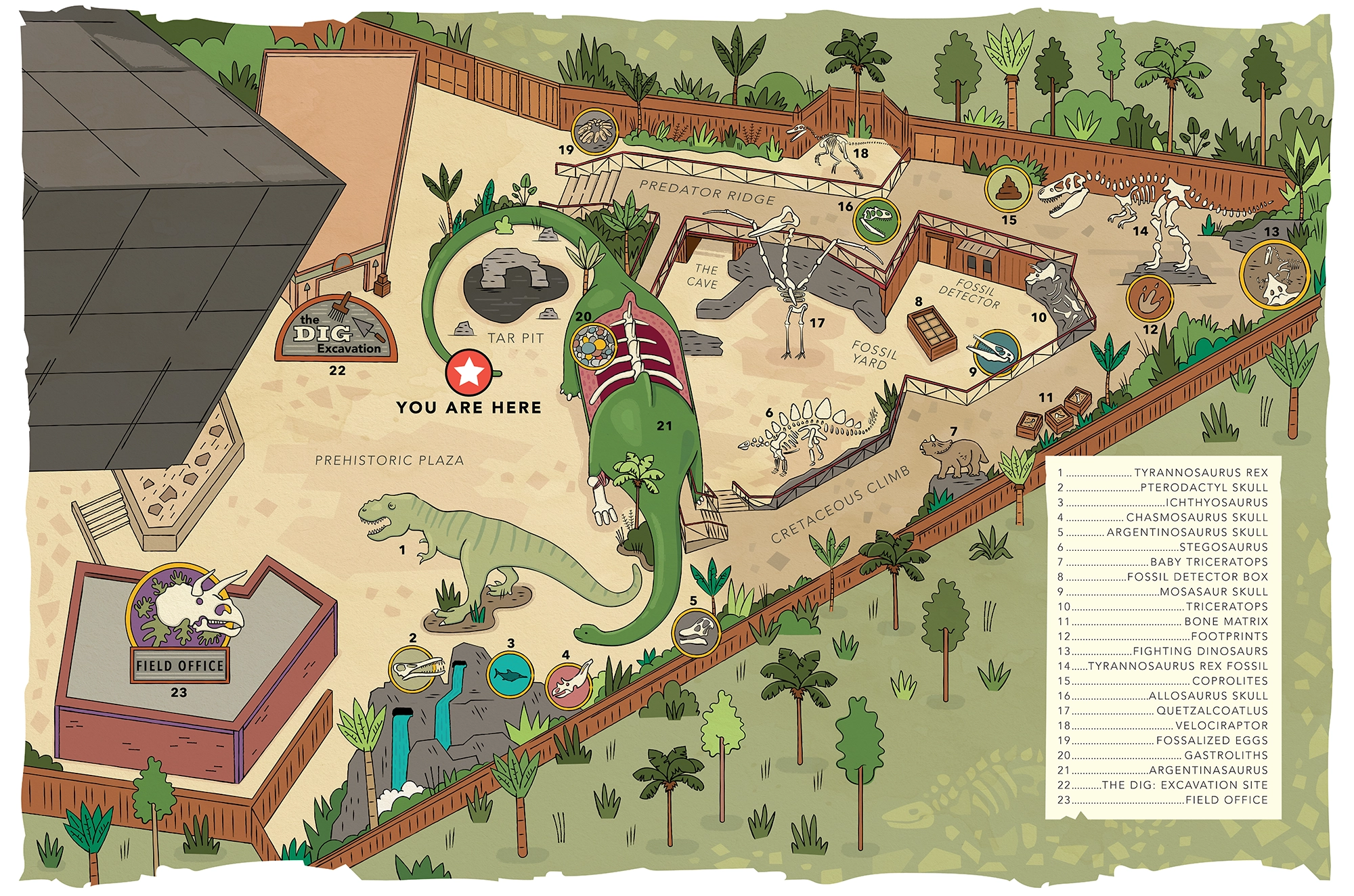 Discovery Cube Dinosaur Park Wayfinding Map
